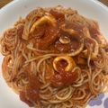 おかすんよ's cooksnap of when they made ■いかとトマトのにんにくスパゲティー■.