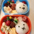 アかさ's cooksnap of when they made キャラ弁 ミッフィーちゃん弁当.