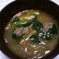 かよpon's cooksnap of when they made 鶏団子とはるさめのお味噌汁.