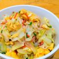 ちーまぐ's cooksnap of when they made ■超旨い！カニカマとキャベツのたまご炒め.