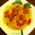 ゆーめろでぃ's cooksnap of when they made トマトとベーコンのシンプルパスタ.