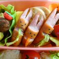 Nekozame's cooksnap of when they made ウインナーdeうさぎ【キャラ弁に】.