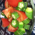 はやぶさ猫's cooksnap of when they made トマトとオクラのワサビ和え.