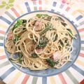 クレイプメートル's cooksnap of when they made ホウレン草とベーコンのたらこクリームスパ.