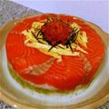 駄犬やさ公's cooksnap of when they made クリスマスや記念日☆サーモンお寿司ケーキ.