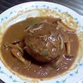 髑髏★Doll's cooksnap of when they made 煮込みハンバーグきのこデミソース.