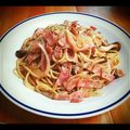 y…mama's cooksnap of when they made きのことベーコンのスパゲティ.