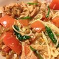 kozueham's cooksnap of when they made ほうれん草とトマトの納豆和え.