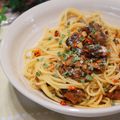 bobitin's cooksnap of when they made さんま缶でパスタ♪蒲焼バージョン.