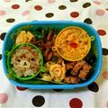 Ｃｈｉｌｄ's cooksnap of when they made コリラ＆キイロイトリのカップご飯弁当♪.