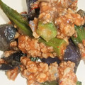 きらり流れ星's cooksnap of when they made なすとオクラの挽肉炒め.