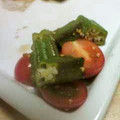 umizora's cooksnap of when they made トマトとオクラの簡単ナムル和え.