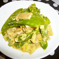 ともち様's cooksnap of when they made きぬさやと油揚げの卵とじ.