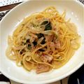 yoppi0128's cooksnap of when they made 鶏とほうれん草のクリームパスタ.