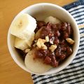 komutatata's cooksnap of when they made ★バナナ白玉と胡桃の練乳ミルクしるこ★.