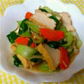 hyoppi's cooksnap of when they made ちんげん菜と厚揚げの炒め物.