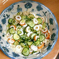 まゆみhouse's cooksnap of when they made きゅうり・えのき・ちくわの酢の物.