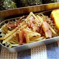てらよう's cooksnap of when they made 隠しクリーム＊牛蒡とベーコンの醤油パスタ.