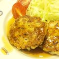 モモキト's cooksnap of when they made ぷりぷり海老バーグ、甘酢あん.