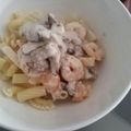 ℳimi's cooksnap of when they made 海老ときのこと明太子のクリームパスタ.