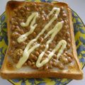 しろくまりん's cooksnap of when they made 納豆トースト粒マスタードと共に.