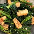 y_u♡'s cooksnap of when they made ほうれん草と＊カリカリ＊油揚げの和え物.