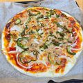ねこまいまい's cooksnap of when they made 簡単米粉ピザ　絹ごし豆腐入り.