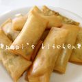papikun's cooksnap of when they made 海老とザーサイのチーズ春巻き.