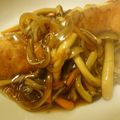 CAZ１２０６'s cooksnap of when they made 鮭のきのこ甘酢餡かけ.