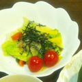 Seあいちゃん's cooksnap of when they made レタスと海苔の梅マヨサラダ.