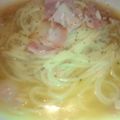 mah♡⑅'s cooksnap of when they made ツナベーコンのあっさりスープスパ.