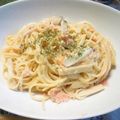 みたのり's cooksnap of when they made サーモンとエリンギの濃厚クリームパスタ.