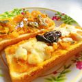 こはる・▽・'s cooksnap of when they made かぼちゃの煮物で和♪かぼチーズトースト.