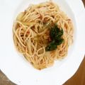 maru99's cooksnap of when they made しらす梅なめ茸パスタ.