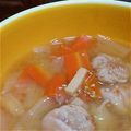 kwnszk0113's cooksnap of when they made 豚こま団子の春雨味噌汁.