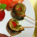 りりぃ３１４'s cooksnap of when they made 秋刀魚とまとジェノベーゼのピンチョス.