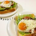 papikun's cooksnap of when they made とろ～☆しぁ～わせ♪ＢＬＴオープンサンド.