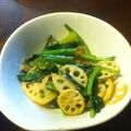 まゆみこうすけ's cooksnap of when they made チーズ味★レンコンと小松菜の炒め物.