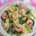 七色ワクチン's cooksnap of when they made 海老と小松菜のふんわり玉子炒め.