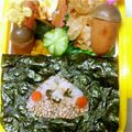 えんもん's cooksnap of when they made キャラ弁に♪秋～くり抜きくりちゃん弁当♪.
