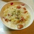 はやしふ's cooksnap of when they made 余り物で簡単あったか〜い牛乳鍋☆.