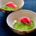 お料理ニャロメ's cooksnap of when they made 紅生姜乗せのアボカド。マヨ醤油で頂く.