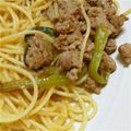 LINQ☆'s cooksnap of when they made ちゃちゃっと！小松菜とひき肉の和風スパ.
