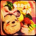tomommy's cooksnap of when they made キャラ弁＊魚肉ソーセージｄｅ誕生日ケーキ.