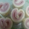 ゆるちゃ's cooksnap of when they made ハム　チーズのハート風　キャラ弁おかず.
