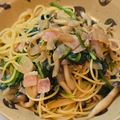 buhisa's cooksnap of when they made 和風パスタ ほうれん草としめじベーコン.