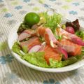 赤い電話's cooksnap of when they made サーモンのお花カルパッチョ.