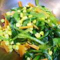 メンドッチ's cooksnap of when they made 小松菜とコーンのカラフルおひたし.