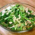 tsugiri's cooksnap of when they made 大根葉とツナのたまご蒸し♡.