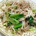 みみみちち's cooksnap of when they made 小松菜とモヤシで豚肉の辛子炒め.